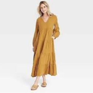 Target - universal thread, mustard yellow, midi dress, XXL